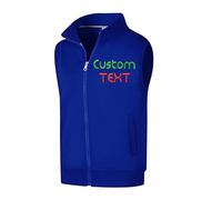 haoduanduan Chaleco bordado personalizado con logotipo de la empresa, personalizado con tu propio texto, chaqueta de forro polar cálida para hombre y mujer, abrigo informal de moda, azul, XXL Corto