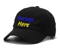 haoduanduan Gorra de béisbol suave personalizada, texto bordado personalizado y logotipo, gorra ajustable personalizada para hombres y mujeres, Negro, S-XXL