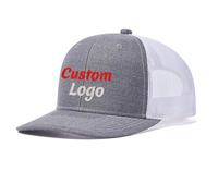 haoduanduan Richardson 112 - Gorra de béisbol de malla personalizada con logotipo bordado personalizado para papá para hombres y mujeres, gris y blanco, S-4XL