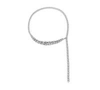 HAODUOO Body Chain Waist Dainty, Waist Body Chain for Bikini Thick Chain Tassel Belly Chains for Women Sexy Belts(Silver)