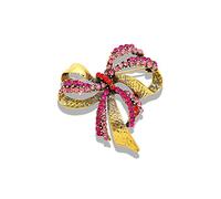 HAODUOO Broche Pin Broches for faldas Suéter Bufanda Solapa Sombrero Diamante de imitación Lazo grande Broche Vintage Pin Broche Ancho 46Mm * Altura 45Mm Insignia(Khaki)