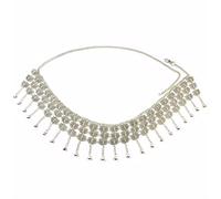HAODUOO Cadenas de cuerpo de cintura de vientre de borla de campanas de aleación de Color plateado Vintage for mujer cinturón de vestido de baile de múltiples capas bohemio