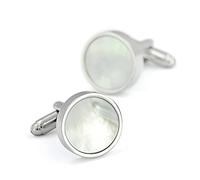 HAODUOO Classic White-Color Sea Shell Men's Cuff Link Party Wedding Suit Shirt Cufflinks Individual Elegance