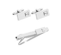 HAODUOO Clip de corbata de plata con diamantes for hombre, gemelos for traje, regalo creativo, Clip de corbata decorativo for hombre