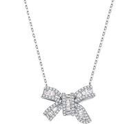 HAODUOO Collar de moda con personalidad for mujer, collar con colgante, collar con lazo de plata, collar con colgante de plata, cadena de clavícula elegante y de moda for collares de novia for mujer