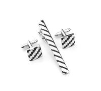HAODUOO Conjunto de gemelos con Clip de corbata for hombre, conjunto de accesorios de ropa con Clip de corbata de cobre a la moda