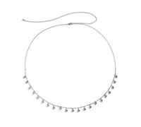 HAODUOO Decor Waist Chain, Beach Waist Chains for Women 3D Heart Belly Chain for Women Waist Belts(Silver)