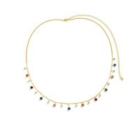 HAODUOO Decor Waist Chain, Metal Waist Chain Belt Flower Cubic Zirconia Belly Chain for Women Sexy Belts(Gold)