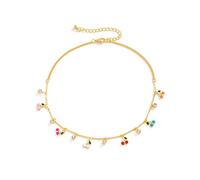 HAODUOO Decor Waist Chain, Waist Belt Chains for Women Cherry Cubic Zirconia Belly Chain for Women Waist Belts(Necklacegold)