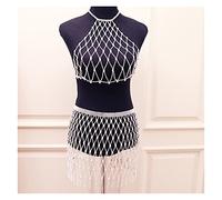 HAODUOO Design Crystal Chain Mesh Bodysuit Sexy Bra and Underwear Jewelry for Women Fashion Bikini Jewelry Lingerie