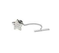 HAODUOO Diamante de imitación pentagrama corbata Pin cadena estrella pequeño Collar hebilla boda vestido broche Clip de corbata(E)