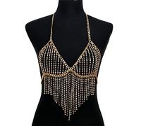 HAODUOO European and American Pendant Jewellery Bikini Gold with Diamond Tassel Body Chain