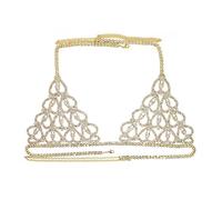 HAODUOO Fashion Sexy Luxury Jewelry Underwear Crystal for Women Heart Sexy Bra and Thong Set Bikini Beach Jewellery Gift for Women Sexy