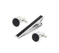 HAODUOO Gemelos Clip de corbata Set Clips de corbata de negocios innovadores Conjunto de accesorios de ropa for hombres Clips de corbata