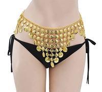 HAODUOO Gold Metal Belt Body Chains Boho Sexy Coin Tassel Beaded Belly Dance Waist Chain Jewelry