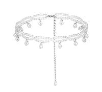 HAODUOO Handwoven Waist Chain Women Elastic Beaded Dress Skirt Accessories Sweet Temperament Body Chain