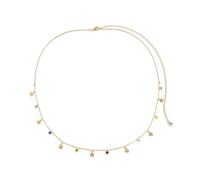 HAODUOO High Waisted Chain Bikini, Waist Body Chain for Bikini Flower Colorful Star Grass Belly Chain for Women Waist Belts(Gold)