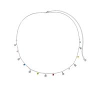 HAODUOO High Waisted Chain Bikini, Waist Body Chain for Bikini Flower Colorful Star Grass Belly Chain for Women Waist Belts(Silver)