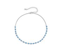 HAODUOO High Waisted Chain Bikini, Waist Body Chains for Women Simple Star Belly Chain for Women Sexy Belts(Necklaceblue Silver)