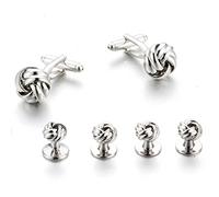 HAODUOO Jewelry Cufflinks Men's Cufflinks 6-Piece Dress Cufflinks French Shirt Cufflinks Hollow Twist Buttons Simple Casual Cuff Nails