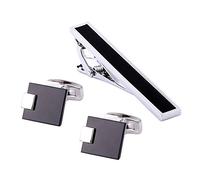 HAODUOO Jewelry Cufflinks Men's Cufflinks Business Tie Clips Fashion Cufflinks and Tie Clips Set Formal Cufflinks Clip Set