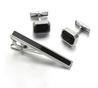 HAODUOO Jewelry Cufflinks Men's Cufflinks Gentleman's Three-Piece Clips Fashion Cufflinks and Tie Clip Sets Formal Cufflinks Clip Sets