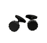 HAODUOO Jewelry Cufflinks Men's Shirt Cufflinks Cool Sand Black Round Shirt Cuff Nails