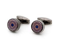 HAODUOO Jewelry Cufflinks Men's Shirt Cufflinks Fashion Pattern Round Gun Color French Shirt Cuff Nails