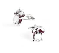 HAODUOO Jewelry Cufflinks Men's Shirt Cufflinks Frame Drum Red Dot Paint Metal Enamel Cufflinks Men's French Cufflinks