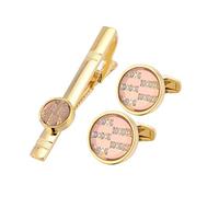 HAODUOO Jewelry Cufflinks Men's Shirt Cufflinks Gold Diamond Inlaid French Cufflinks Tie Clip Business Suit Personalized Suit Accessories