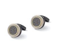 HAODUOO Jewelry Cufflinks Men's Shirt Cufflinks High Grade Double-Layer Gun Black Alloy Metal Cufflinks French Cufflinks