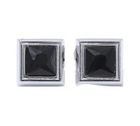 HAODUOO Jewelry Cufflinks Men's Shirt Cufflinks Simple Square Black Diamond Men's Business Shirt Cufflinks French Cufflinks