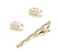 HAODUOO Jewelry Cufflinks Metal Collar Clip Cufflinks Set Premium Men's Gold Fashion Gold Fashion Cufflinks Tie Clip Set Friends/Wedding/Anniversary/Birthday, Gifts