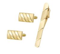 HAODUOO Jewelry Cufflinks Sandblasted Matte Painted Twill Metal Tie Clip Cufflinks Set Men's French Collar Clip Cufflinks