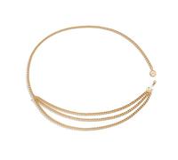 HAODUOO Layered Waist Chain Belt, Women Waist Chain for Dress Multilayer Round Tag Love Tassel Belly Chain for Women Waist Belts(Gold)