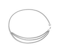 HAODUOO Layered Waist Chain Belt, Women Waist Chain for Dress Multilayer Round Tag Love Tassel Belly Chain for Women Waist Belts(Silver)
