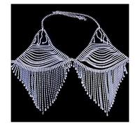 HAODUOO Leg Chain Tassel Thong Crystal Bra Accessories for Women Sexy Rhinestone Bikini Set Underwear Jewelry Chain Nightclub
