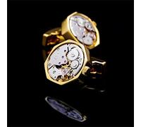 HAODUOO Men's Cuff Accessories Jewelry Shirt Cufflinks Metal Cufflinks Gold Watch Movement Cufflinks