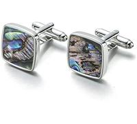 HAODUOO Mens Cufflinks Elegant Style Cuff Classic Cufflinks Party Wedding Suit Shirt Buttons Natural Mother Abalone Cuff Links Individual Elegance Cufflinks