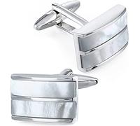 HAODUOO Mens Cufflinks Elegant Style Cuff Cufflink Cufflinks Top Grade Mother of Cufflinks Men's Nature White Shelka Cufflinks Button Box, Classic Cufflinks Clothing Accessories