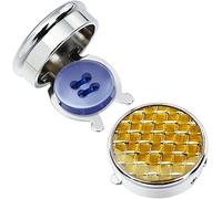 HAODUOO Mens Cufflinks Elegant Style Cuff Cufflinks Male New Button Cover-Trendy Cufflinks Button Available Fashion Men's Accessories Clothing Accessories(Yellow)