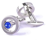 HAODUOO Mens Cufflinks Elegant Style Cuff Men's Cufflinks, French Shirt Cufflinks Simple High-end Metal Blue Cufflinks Groom Cufflinks Clothing Accessories