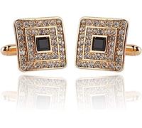 HAODUOO Mens Cufflinks Elegant Style Cuff Tuxedo Cufflinks, Creative Men's Cufflinks, French Style Diamond Cufflinks Shirt Stud Clothing Accessories(Golden)