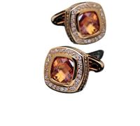 HAODUOO Men's Gift Cufflinks Accessories Embellished Gold Square Shirt Cufflinks Guest Clothing Cuff Accessories