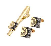 HAODUOO Men's Shirt Cufflinks Gold Suit Cufflink Tie Clip Delicate Suit Sleeve Nail Collar Clip Dress Sleeve Clip