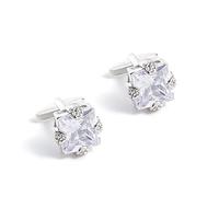 HAODUOO Men's Shirt Cufflinks High End New Blue Diamond Crystal Cufflinks Fashion Men's Shirt Decorative Cufflinks