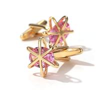 HAODUOO Men's Shirt Cufflinks Light Luxury Purple Zircon Gold Shirt Cuff Nails