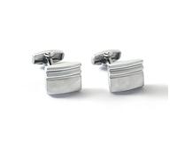 HAODUOO Men's Shirt Cufflinks Silver Brushed Surface Modeling All Metal Cufflinks High Grade Men's French Cufflinks