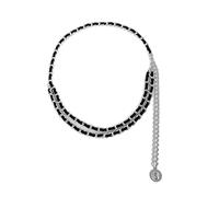 HAODUOO Multilayer Waist Chain Belt, Beach Waist Chains for Women Vintage Coin Pendant Belly Chain for Women Sexy Belts(Silvertwo Layers)