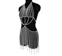 HAODUOO Necklaces Adjustable Halter Body Chain Set 2021 New Women's Fashion Punk Shoulder Necklaces Bra Chain Body Jewelry Accessories